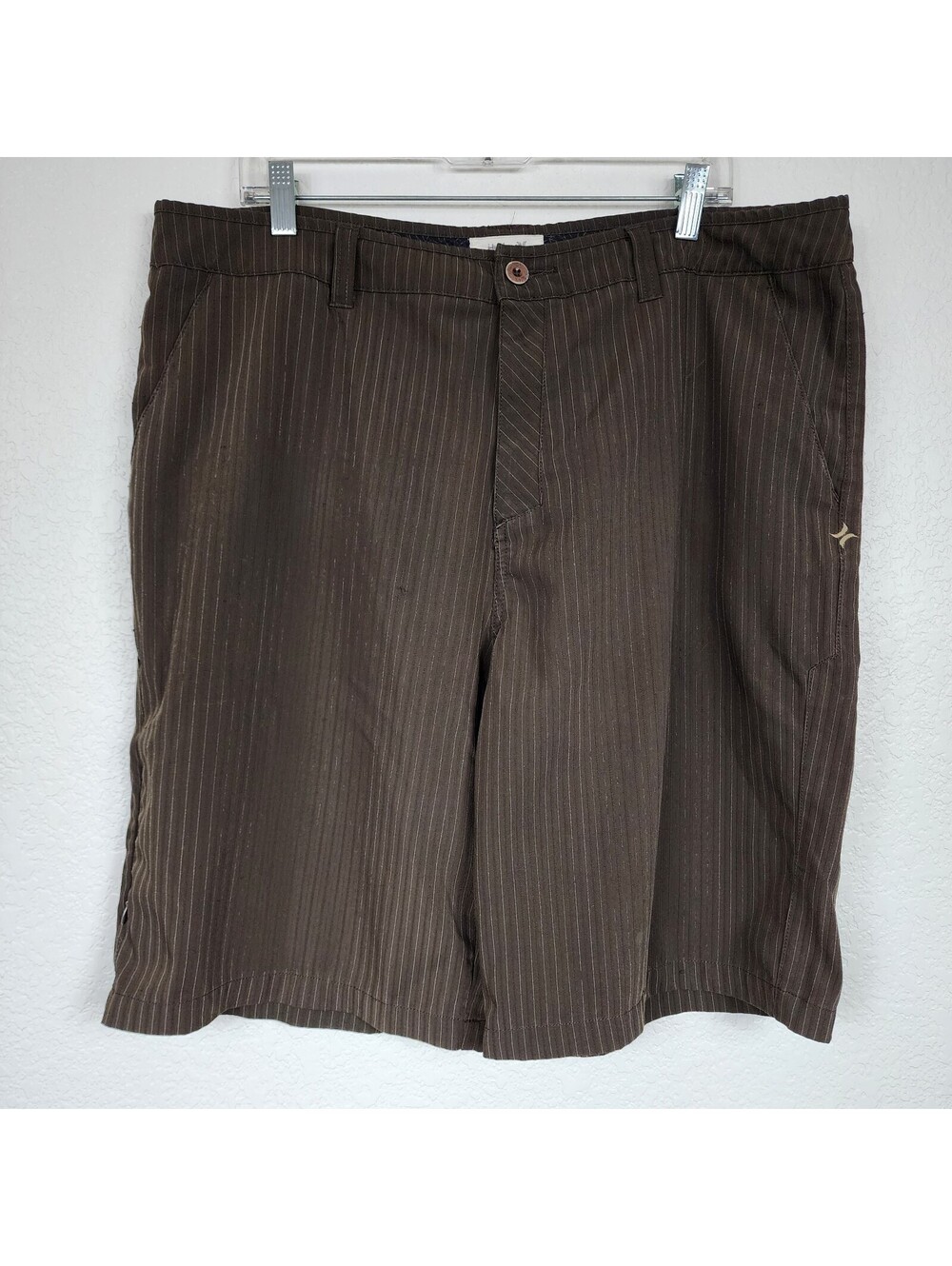 Hurley Brown Pinstripe Shorts Size 38
